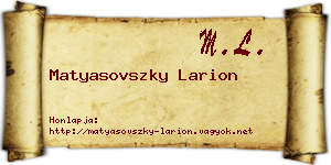 Matyasovszky Larion névjegykártya
